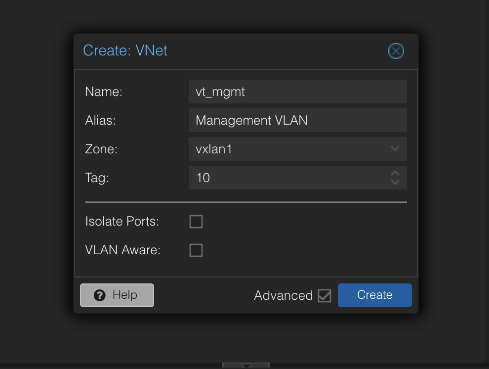 VTNet Creation
